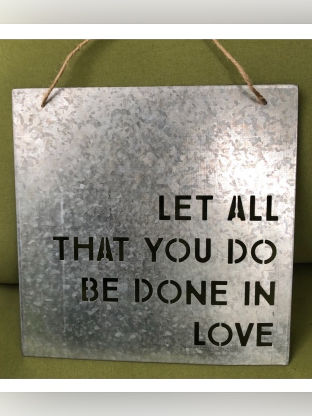 Let All That You Do Be Done In Love metal sign gallery wall wedding shower decor